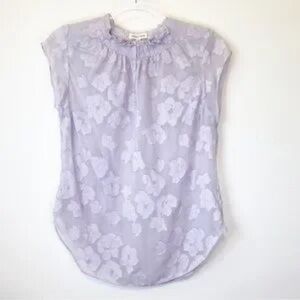 Rebecca Taylor lilac sheer floral top size 4